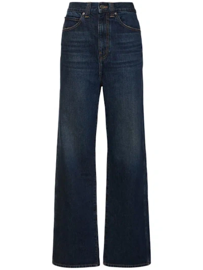 Khaite Danielle High Rise Straight Jeans In Blue