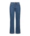 Khaite Abigail High Rise Straight Jeans In Blue