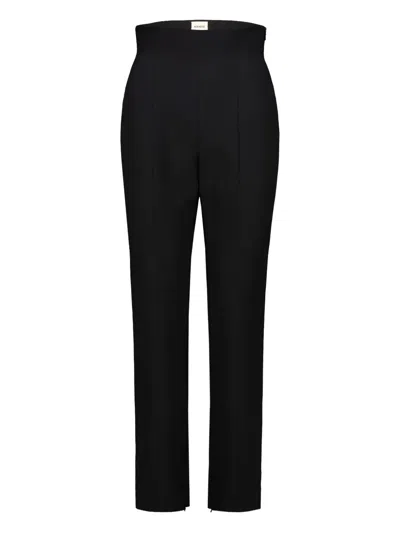 Khaite High-waist Lenn Trousers In Black