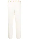 Khaite High-waist Silk Trousers In Neutrals