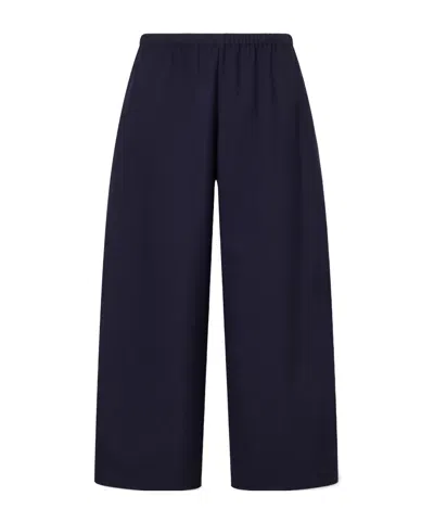 Khaite High Waist Straight Leg Pants In Blue