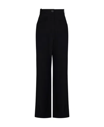 Khaite High Waist Tailored Trousers In Black