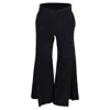 Khaite High-waisted Bell Pants In Black Suede In Black
