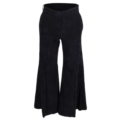 Khaite High-waisted Bell Pants In Black Suede
