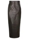 Khaite High-waisted Black Lambskin Leather Maxi Skirt In Black