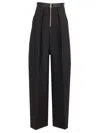 Khaite Marnie High-waisted Wide-leg Trousers In Black