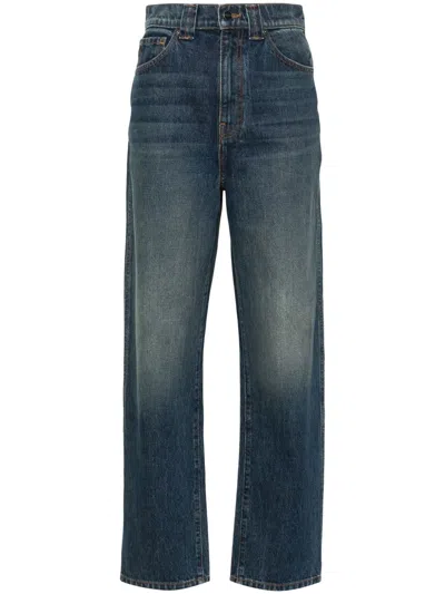 Khaite High-waisted Straight-leg Jeans In Blue