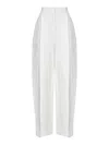 Khaite High-waisted Trousers With Bow Leg In Blanco