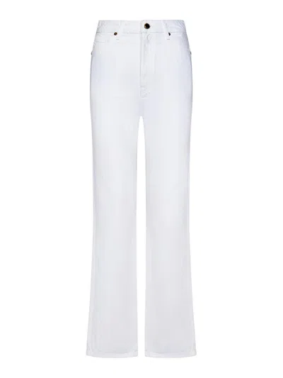 Khaite High-waisted White Cotton Denim Jeans