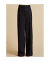 Khaite High-waisted Wide-leg Trousers In Black