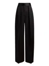 Khaite High-waisted Wide-leg Trousers In Luxurious Satin