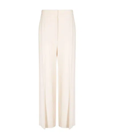 Khaite High-waisted Wide-leg Trousers In White