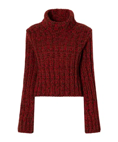 Khaite High-neck Sweater In Red