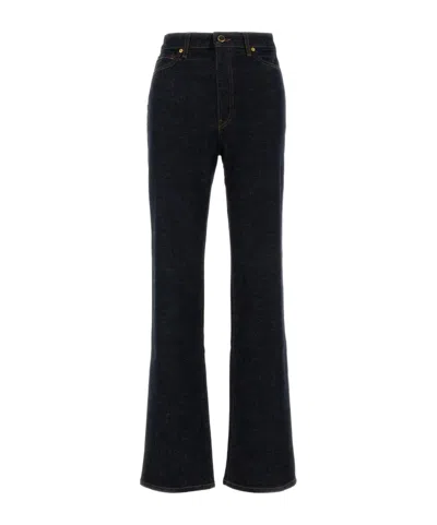 Khaite High-rise Dark Wash Flared Jeans In Black