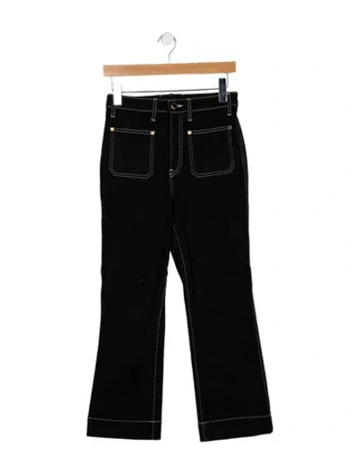 Pre-owned Khaite High-rise Flared Jeans In Black