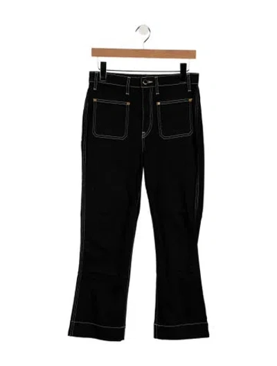 Pre-owned Khaite High-rise Flared Jeans In Black