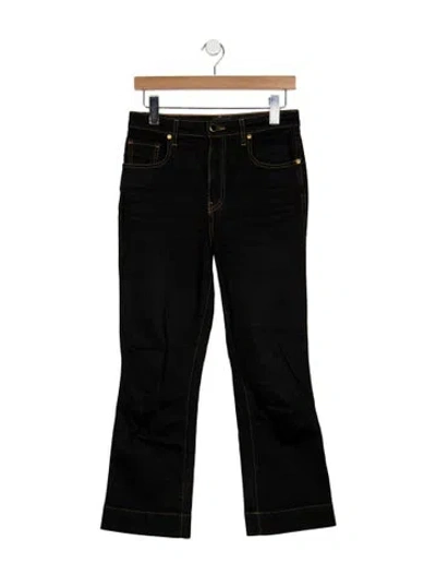 Pre-owned Khaite High-rise Flared Jeans In Black