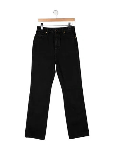 Pre-owned Khaite High-rise Flared Jeans In Black