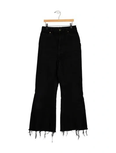 Pre-owned Khaite High-rise Flared Jeans In Black