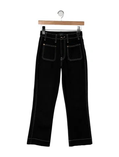 Pre-owned Khaite High-rise Flared Jeans In Black