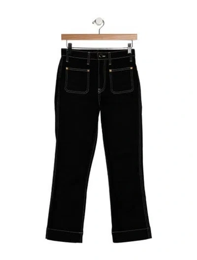 Pre-owned Khaite High-rise Flared Jeans In Black