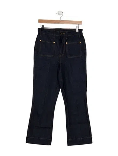 Pre-owned Khaite High-rise Flared Jeans In Blue