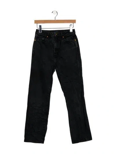 Pre-owned Khaite High-rise Straight Leg Jeans In Black