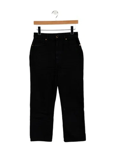 Pre-owned Khaite High-rise Straight Leg Jeans In Black