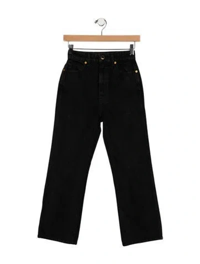 Pre-owned Khaite High-rise Straight Leg Jeans In Black