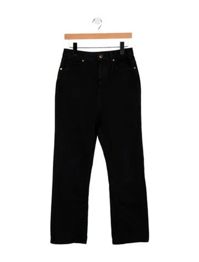 Pre-owned Khaite High-rise Straight Leg Jeans In Black