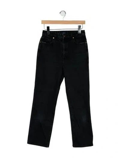 Pre-owned Khaite High-rise Straight Leg Jeans In Black