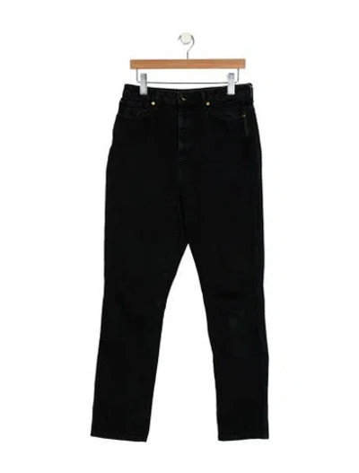 Pre-owned Khaite High-rise Straight Leg Jeans In Black