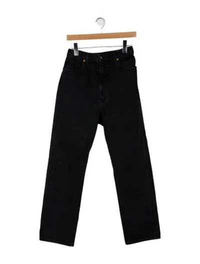 Pre-owned Khaite High-rise Straight Leg Jeans In Black