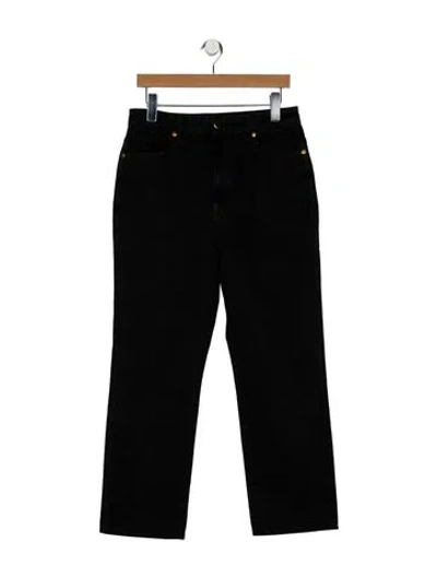 Pre-owned Khaite High-rise Straight Leg Jeans In Black