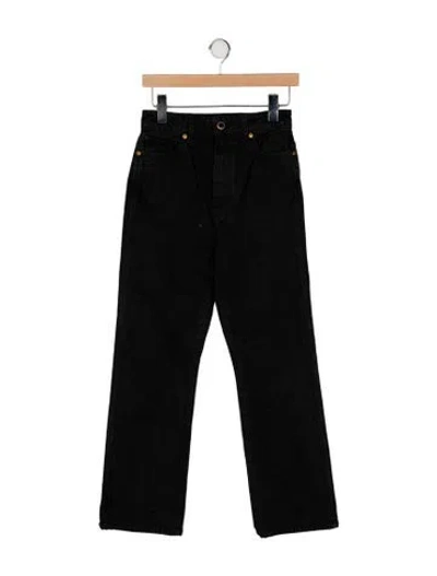 Pre-owned Khaite High-rise Straight Leg Jeans In Black