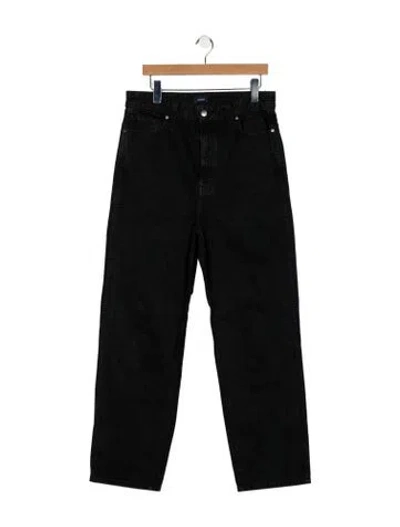 Pre-owned Khaite High-rise Straight Leg Jeans In Black