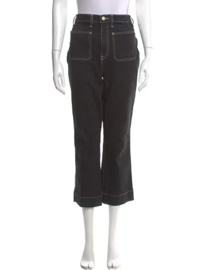 Pre-owned Khaite High-rise Straight Leg Jeans In Black