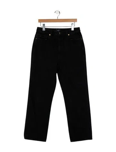 Pre-owned Khaite High-rise Straight Leg Jeans In Black