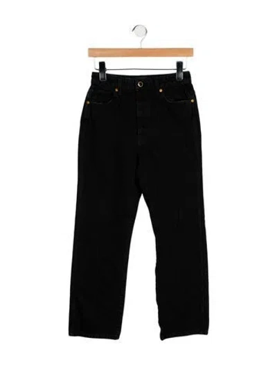 Pre-owned Khaite High-rise Straight Leg Jeans In Black