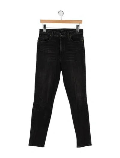 Pre-owned Khaite High-rise Straight Leg Jeans In Black