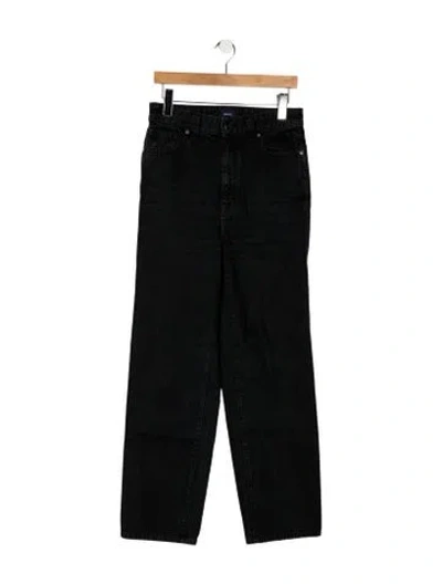 Pre-owned Khaite High-rise Straight Leg Jeans In Black