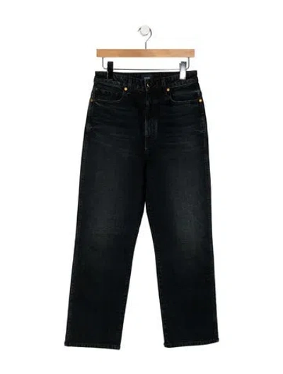 Pre-owned Khaite High-rise Straight Leg Jeans In Black