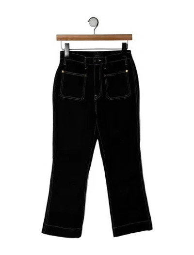Pre-owned Khaite High-rise Straight Leg Jeans In Black