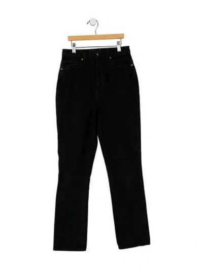 Pre-owned Khaite High-rise Straight Leg Jeans In Black