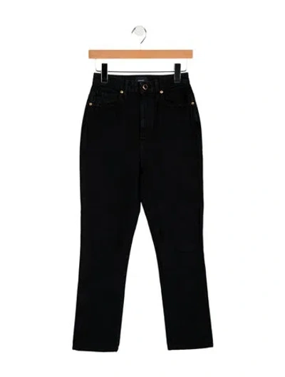 Pre-owned Khaite High-rise Straight Leg Jeans In Black