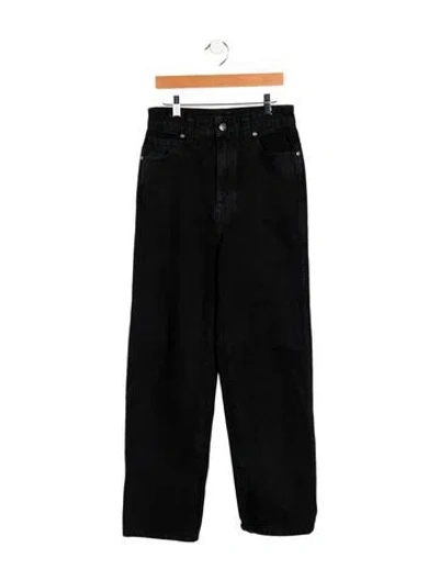 Pre-owned Khaite High-rise Straight Leg Jeans In Black