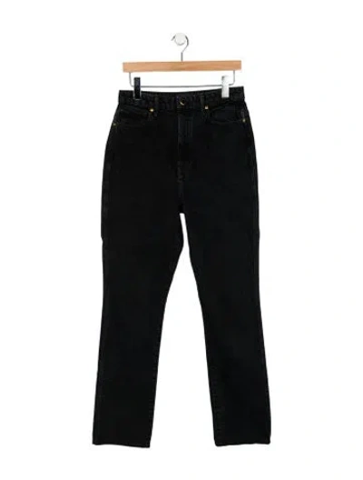 Pre-owned Khaite High-rise Straight Leg Jeans In Black