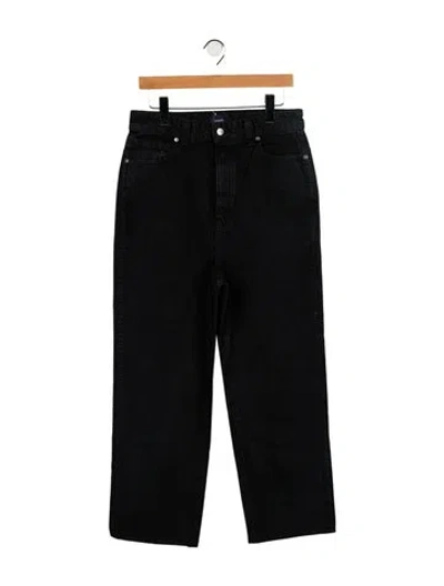Pre-owned Khaite High-rise Straight Leg Jeans In Black