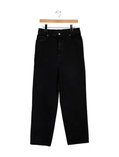 Pre-owned Khaite High-rise Straight Leg Jeans In Black