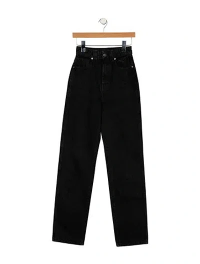 Pre-owned Khaite High-rise Straight Leg Jeans In Black